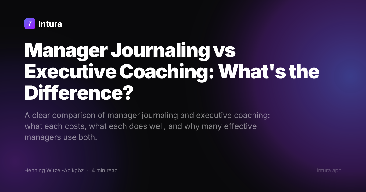 Manager Journaling vs Executive Coaching: What's the Difference? | Intura